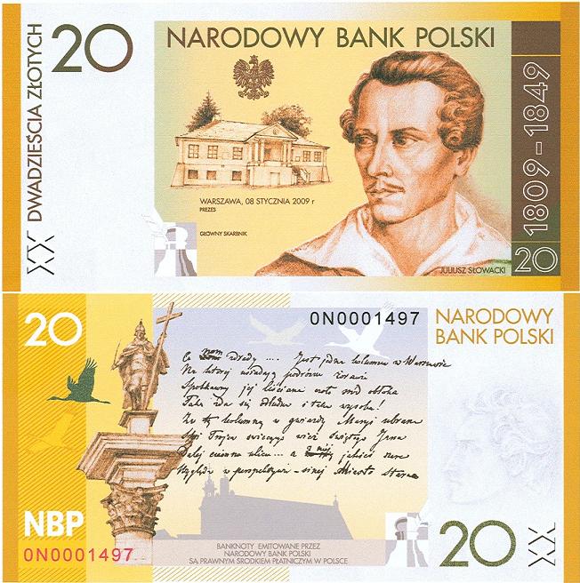 20 zł Juliusz Słowacki